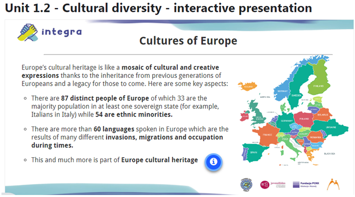 Screenshot from Module 1, unit 2 - Cultural diversity 